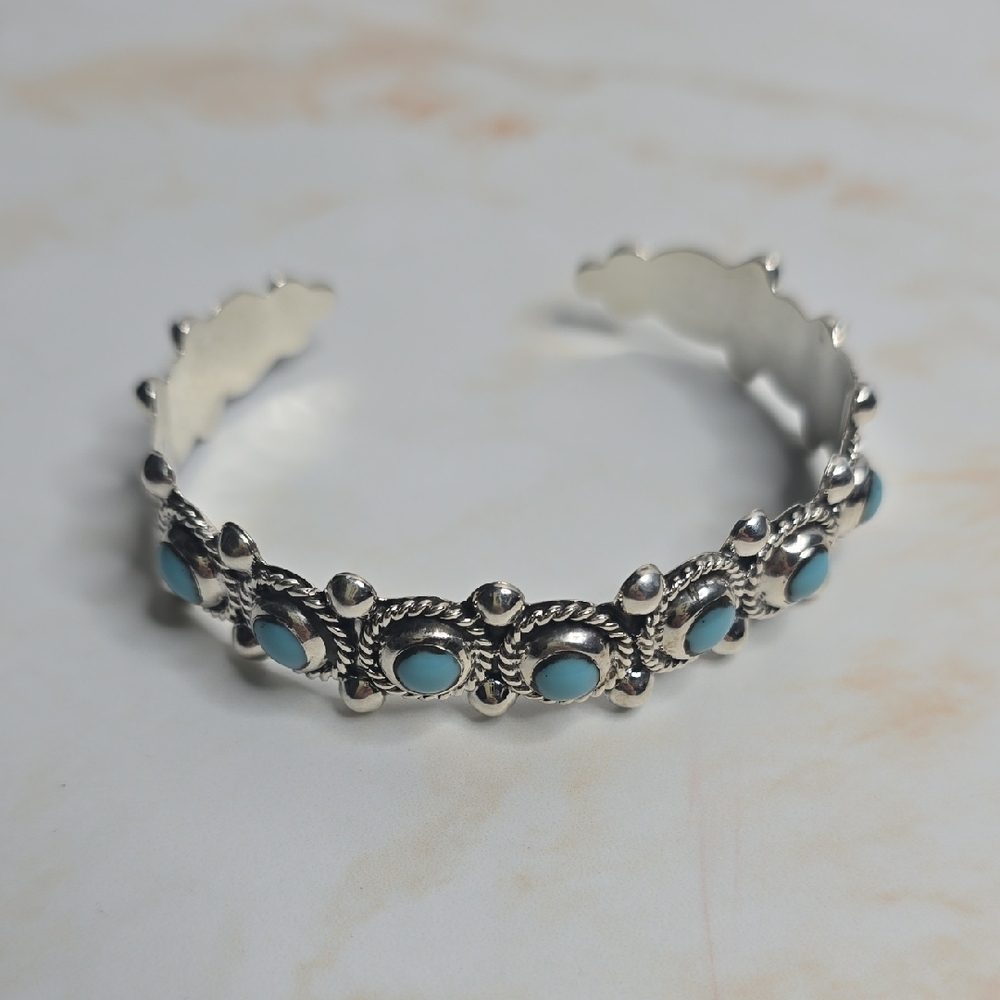Sterling Silver "Turquoise" Cuff Bracelet New